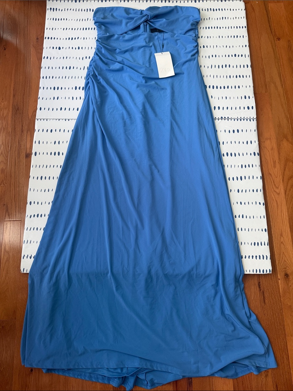 Zara Strapless Cutout Blue Maxi Dress 3152/367 - Picture 5 of 7